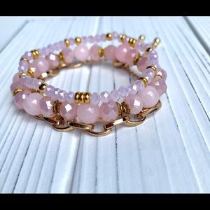 Pink and Gold Bracelet Set